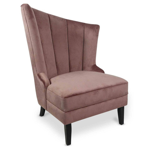 Fauteuil Karl Velours Rose 3S. x Home  - Fauteuil rose design