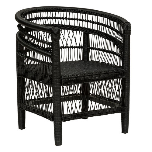 Fauteuil malawi noir MALEVIO  3S. x Home  - Pouf et fauteuil design