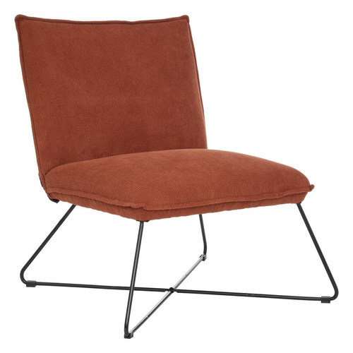 Fauteuil "Moana" bois et métal orange 3S. x Home  - Pouf et fauteuil design