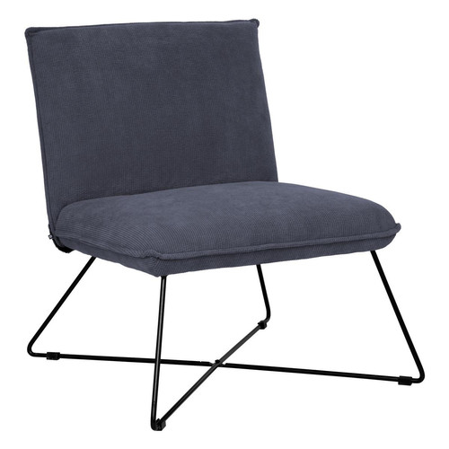 Fauteuil "Moana" bois et métal gris 3S. x Home  - Pouf et fauteuil design