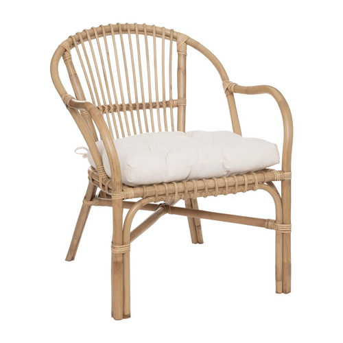 Fauteuil "Neta" beige en rotin 3S. x Home  - Pouf et fauteuil design