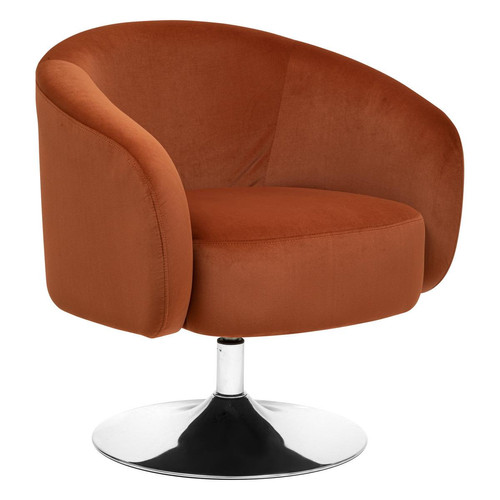 Fauteuil pivotant velours ambre EDITH  3S. x Home  - Pouf et fauteuil design
