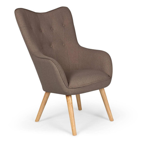 Fauteuil scandinave Tissu Taupe Klarys 3S. x Home  - Pouf et fauteuil design