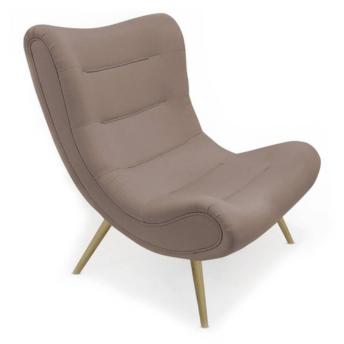 Fauteuil scandinave Tissu Taupe Romilly 3S. x Home  - Fauteuil marron design