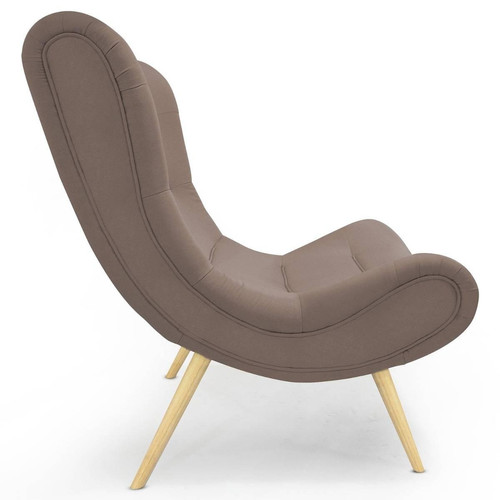 Fauteuil scandinave Tissu Taupe Romilly
