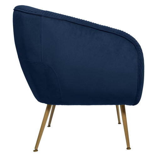 Fauteuil “Solaro” en velours bleu - 3S. x Home - Edition Authentique Salon