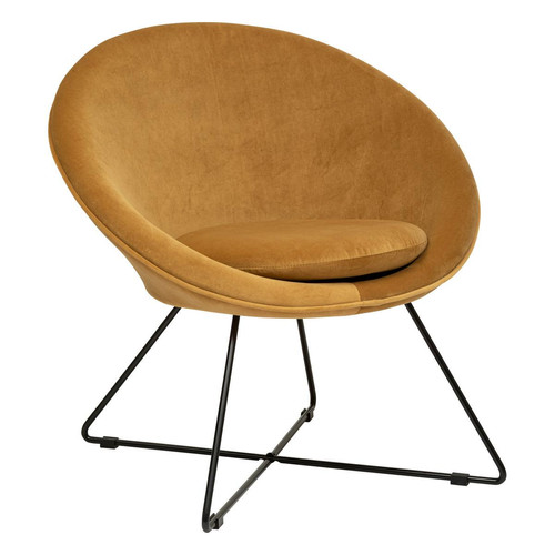 Fauteuil design velours ocre  - 3S. x Home - 3s x home