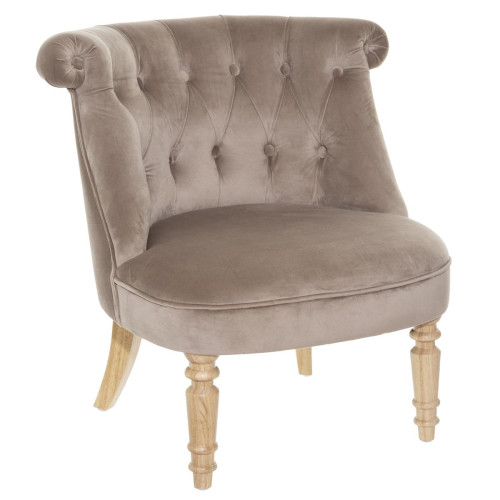 Fauteuil Velours Taupe