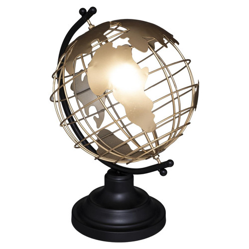 Globe "Loft" noir doré H28.5 en métal