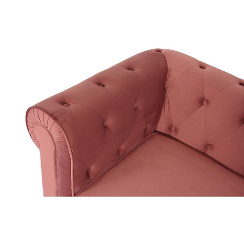 Grand canapé 3 places Chesterfield Velours Rose - Canape d angle design