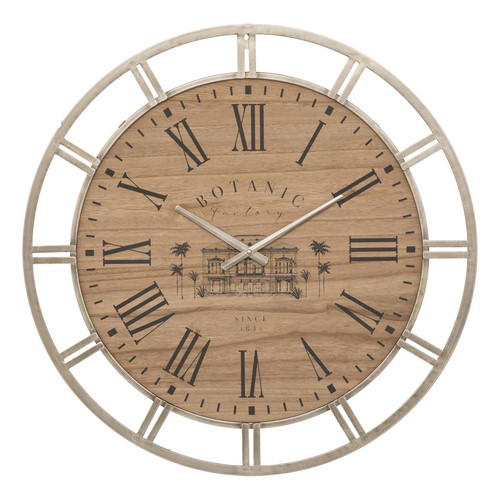 Horloge "Bota" métal et bois doré D70 cm 3S. x Home  - Déco et luminaires