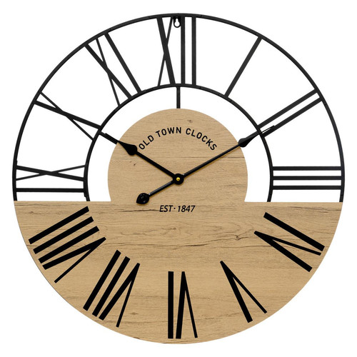 Horloge en bois et métal "Clovis"  - 3S. x Home - Idee cadeaux deco noel