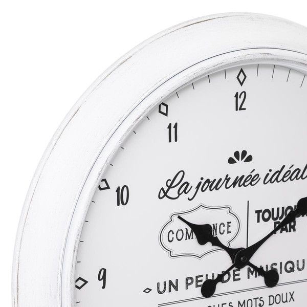 Horloge en plastique “Citation Liv” noir et blanc