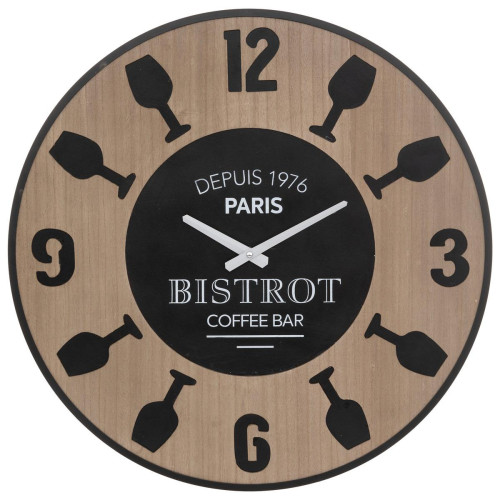 Horloge "Lais" bistrot en panneau de bois MDF D57cm 3S. x Home  - Horloge design