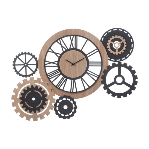 Horloge "Abel" en bois & métal 100x70cm - 3S. x Home - Horloge multicolore