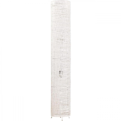 Lampadaire cylindre en rotin Blanc - Nouveautes deco design