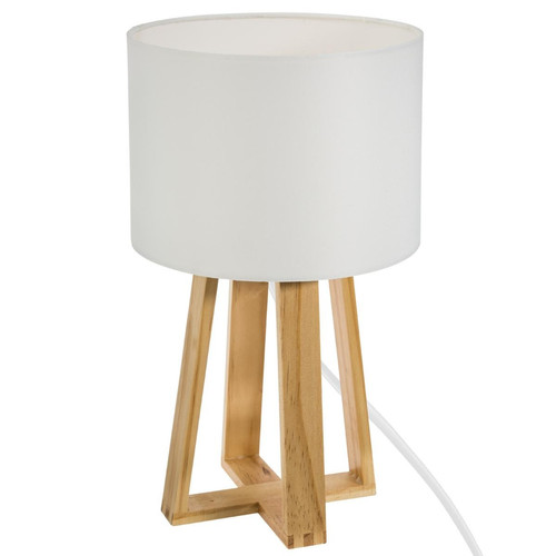 Lampe à Pied en Bois Blanc Molu 3S. x Home  - Lampe blanche design