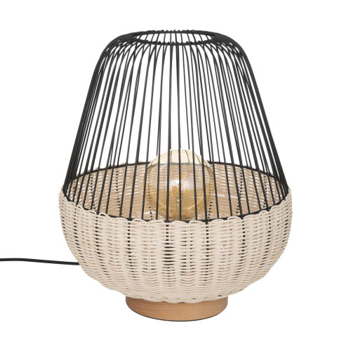 Lampe "Anea" métal et hêtre noir H355 cm - 3S. x Home - Lampe design
