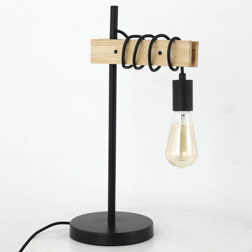 Lampe de table Hyara Noir et Bois 3S. x Home  - Déco et luminaires