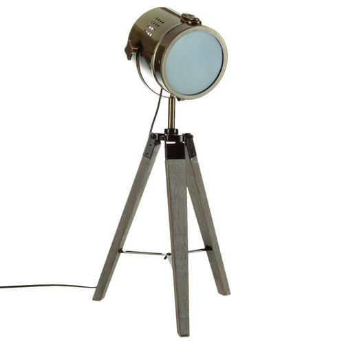 Lampe en métal bronze et bois - 3S. x Home - Lampe design