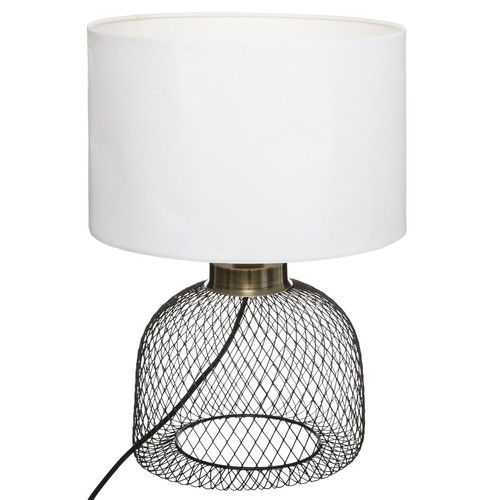 Lampe Grille Emie Noir et Blanc H 38 - 3S. x Home - Tous les luminaires
