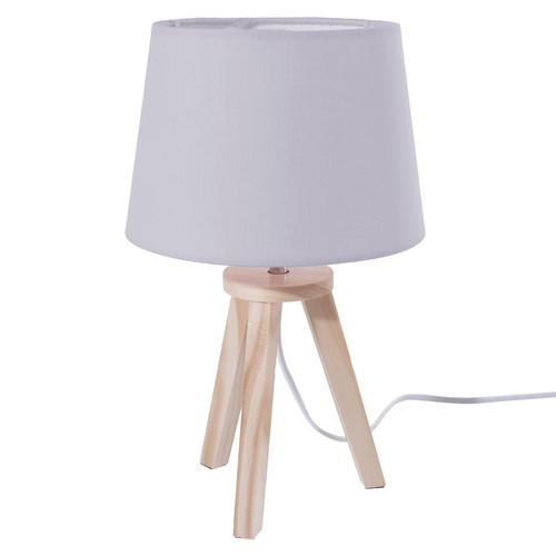 Lampe grise 3 pieds en bois 18,5x31 - 3S. x Home - Chambre enfant et bebe design