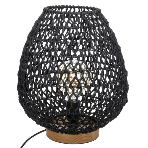Lampe Métallique + Papier Noir H 35 ETEL - Lampe a poser noire