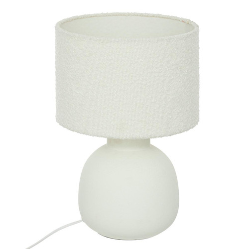 Lampe ronde "Lali" H43cm blanc 3S. x Home  - Lampe a poser blanche