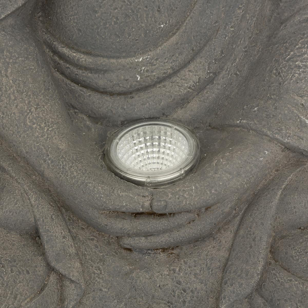 Lampe solaire "Bouddha" H43 gris ardoise