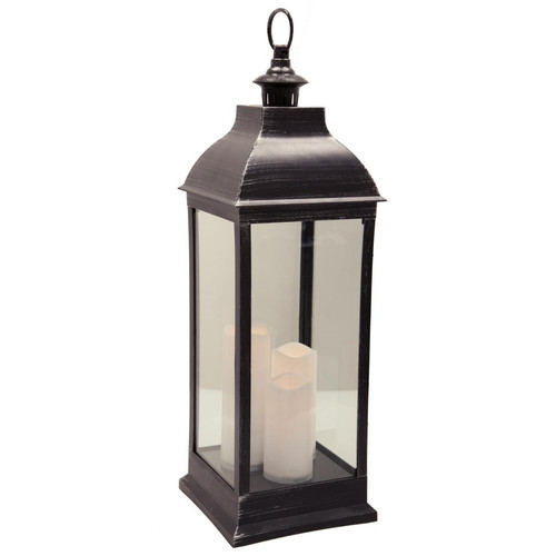 Lanterne LED antique noire H71 - Lampe a poser noire