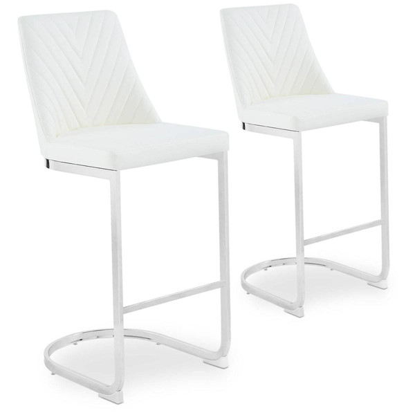 Lot de 2 chaises de bar design Mistigri Simili Blanc