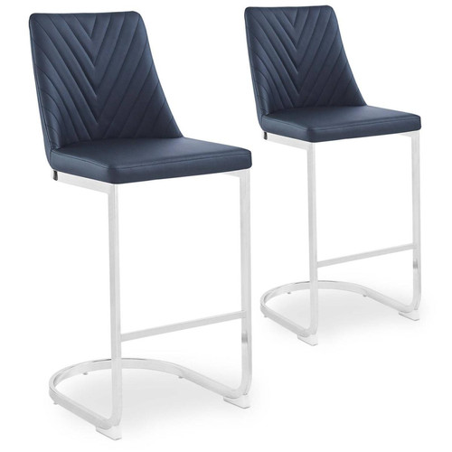 Lot de 2 chaises de bar design Mistigri Simili Noir 3S. x Home  - Petit tabouret pas cher
