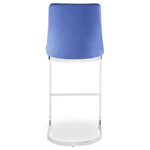 Lot de 2 chaises de bar design Mistigri Velours Bleu