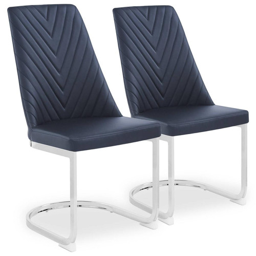 Lot de 2 chaises design Mistigri Simili Noir 3S. x Home  - Petit tabouret pas cher
