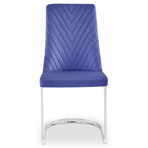 Lot de 2 chaises design Mistigri Velours Bleu
