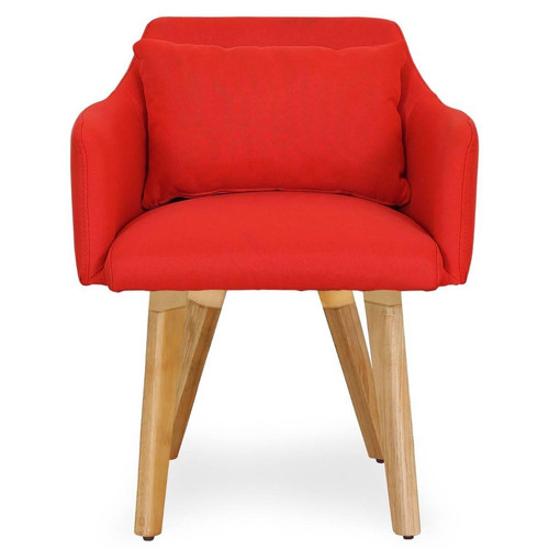 Lot de 2 fauteuils scandinaves Gybson Tissu Rouge