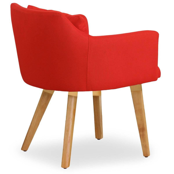 Lot de 2 fauteuils scandinaves Gybson Tissu Rouge
