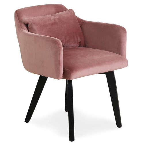 Lot de 20 chaises / fauteuils Gybson Velours Rose 3S. x Home  - Chaise rose design