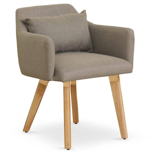 Lot de 20 chaises / fauteuils scandinaves Gybson Tissu Taupe 3S. x Home  - Chaise marron design