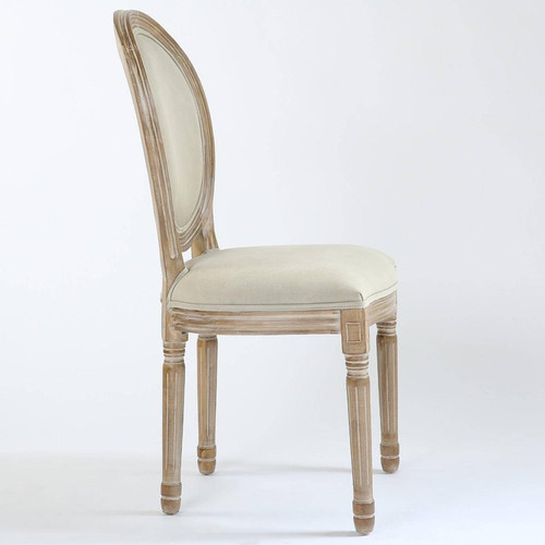 Lot de 20 chaises de style médaillon Louis XVI Tissu Beige