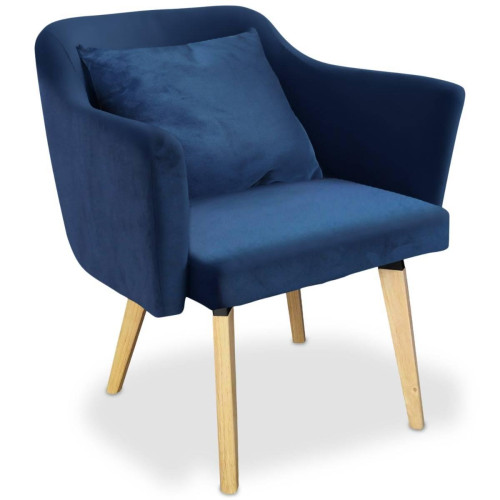 Lot de 20 Fauteuils scandinave Dantes Tissu Bleu 3S. x Home  - Chaise bleu design