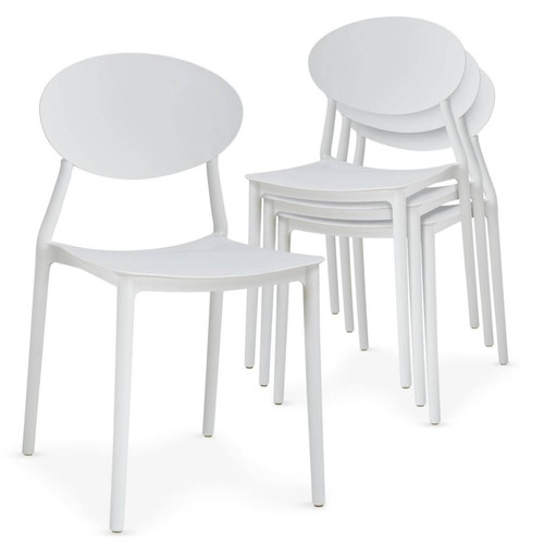 Lot de 4 chaises empilables Balagan Blanc - Nouveautes salle a manger