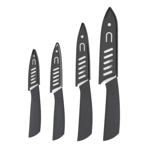 Lot de 4 couteaux en céramique "Caractère" gris