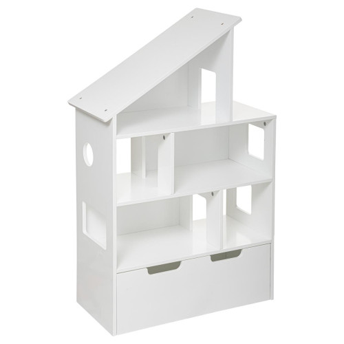 Maison et  Coffre à Roulettes en bois 3S. x Home  - Etagere blanche design