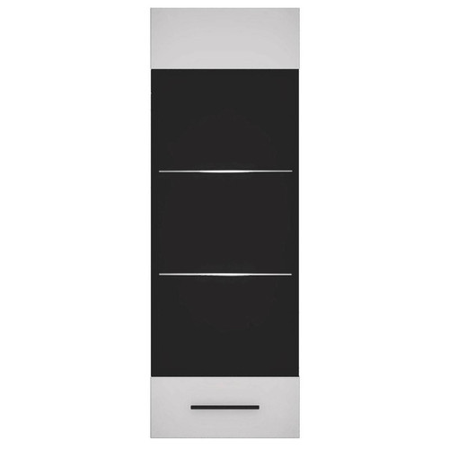 Meuble à étagères avec porte vitrée L38xH110cm Blanc brillant Biancom 3S. x Home  - Buffet blanc design