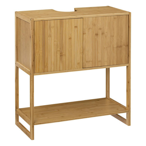 Meuble vasque 2 portes "Lab'n modul" bambou - 3S. x Home - Cuisine salle de bain