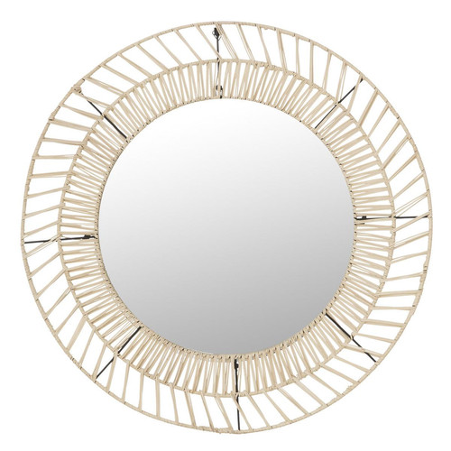 Miroir "Cosy" rotin et métal D68 cm 3S. x Home  - Miroir design