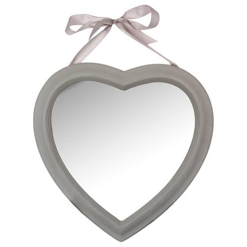 Miroir cœur à ruban 40X40 blanc - 3S. x Home - Déco et luminaires