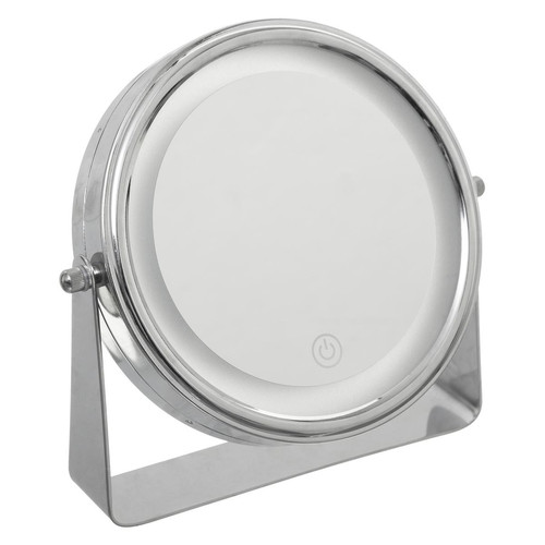 Miroir Led Pied Chrome 3S. x Home  - Miroir rond ovale design