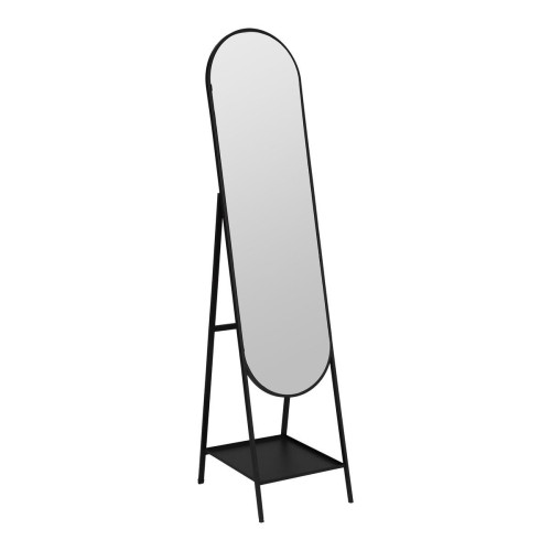 Miroir pied "Ninon" H160 noir en métal